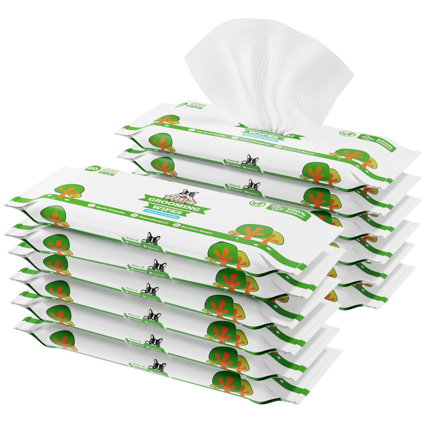 Pogis Fragrance-Free Dog Grooming Wipes – 240 Count Travel Pack