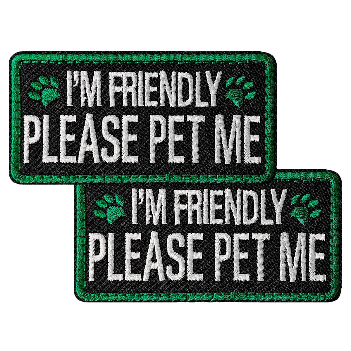 TACVEL "I'm Friendly" Dog Vest Patches – 2-Pack