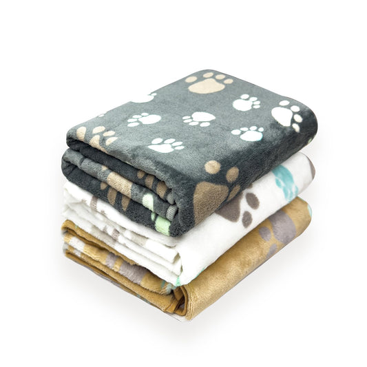 LeapSheep 3-Pack Heart Print Fluffy Pet Blankets