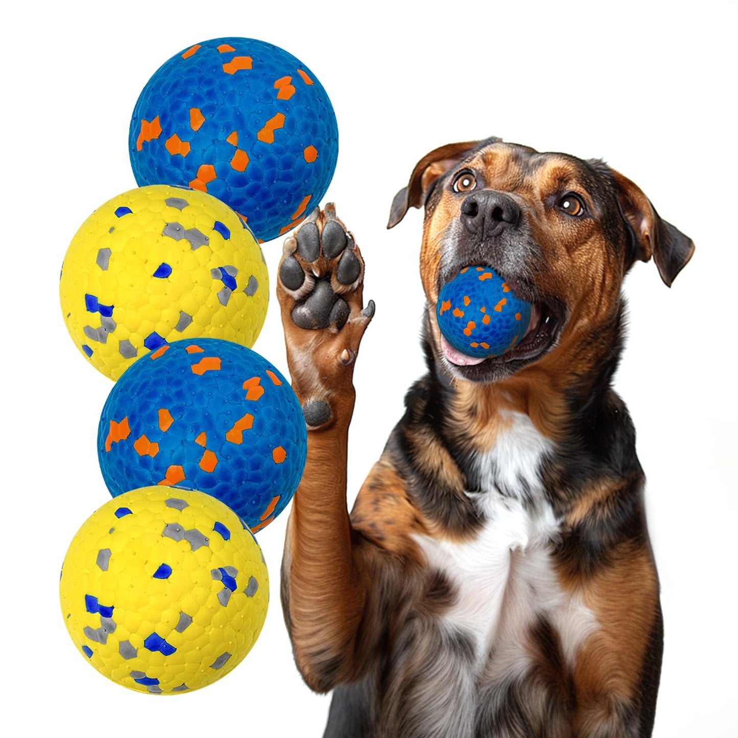 Lepawit Indestructible Dog Tennis Balls for Aggressive Chewers – 4 Pack